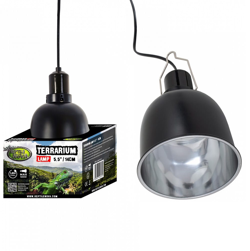 Lampa z Oprawką Ceramiczną 100W do Terrarium – Klosz Reflektor 14cm E27 Reptile Nova.jpg